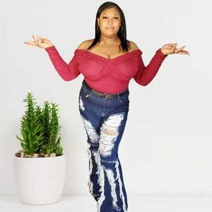 Burgundy Long Sleeve Bodysuit